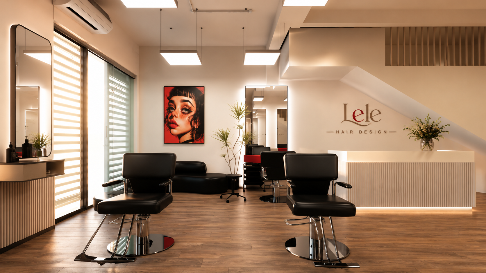 LeLe Hair Design salon interior in Hanoi